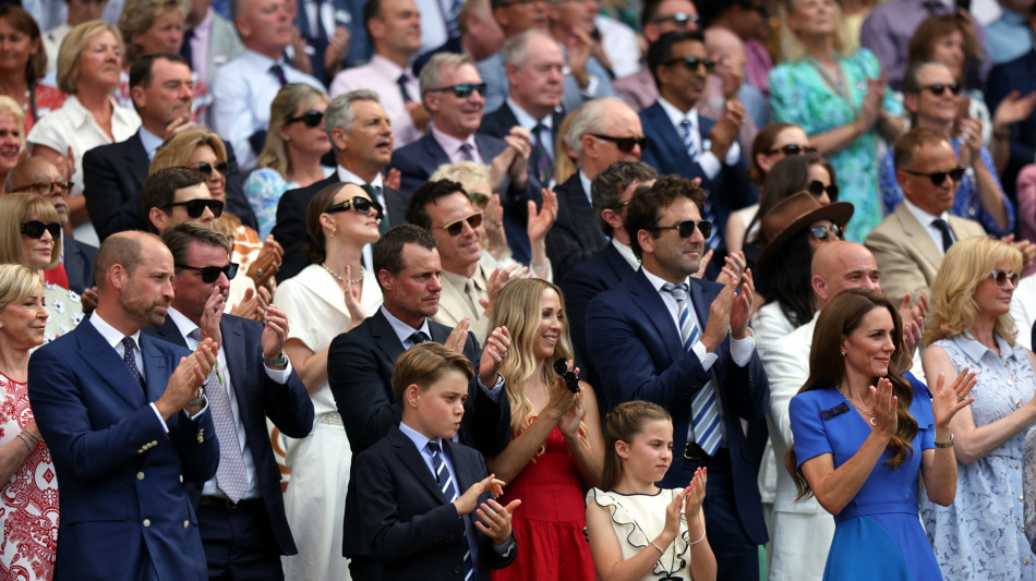 Wimbledon: William, Kate e figli in tribuna, c'è anche re Felipe