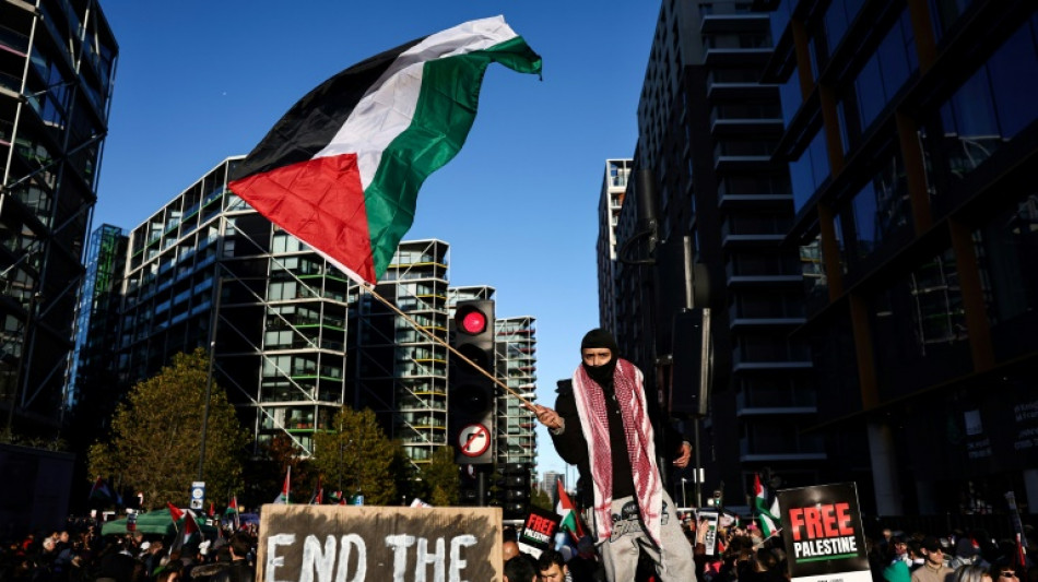 Cerca de 300.000 pessoas participam de marcha pr&oacute;-palestina em Londres, segundo pol&iacute;cia